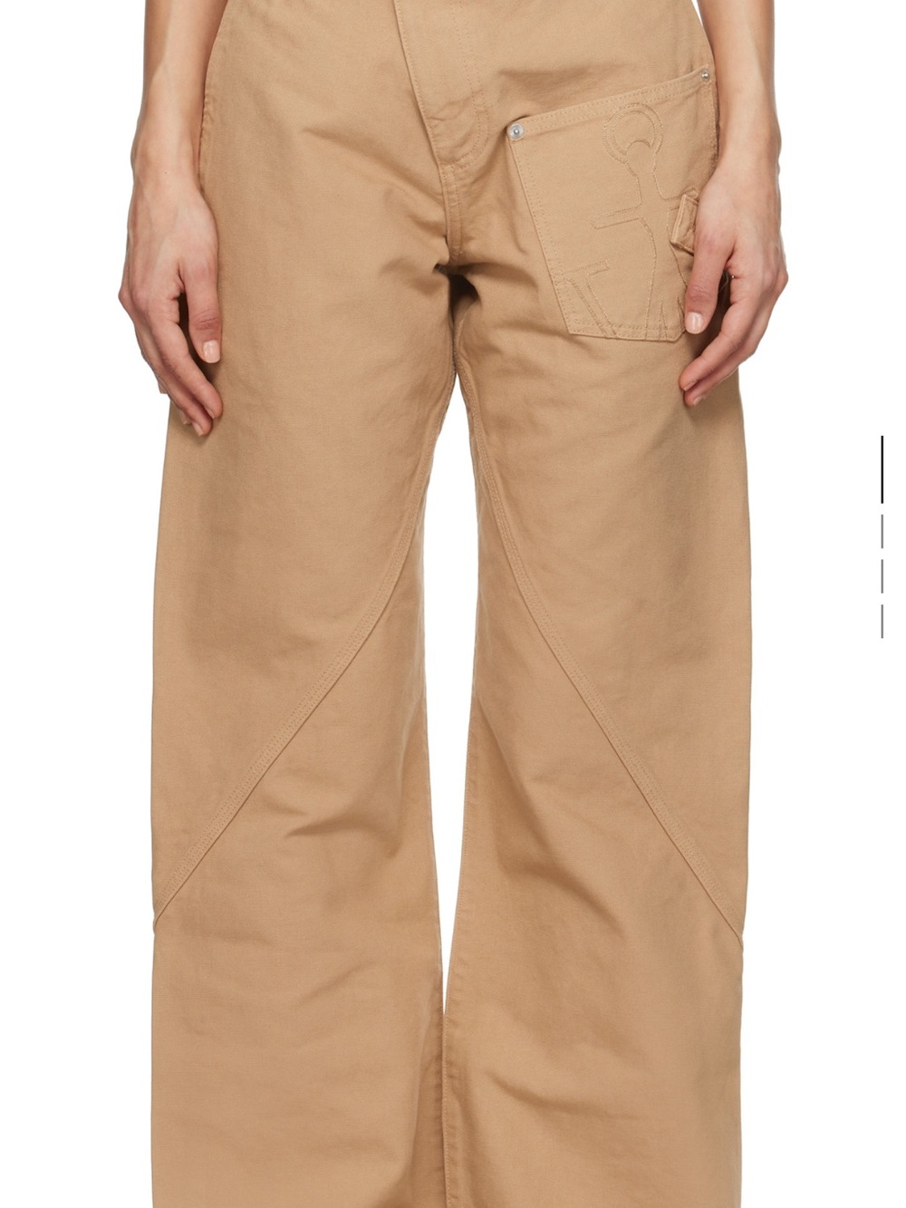 JW ANDERSON Wide Leg Tan Cotton Pants
